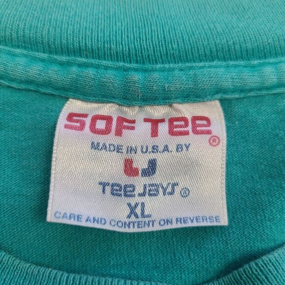 Vintage Single Stitch 90s Cheers Boston Mens Sz XL T Shirt Teal 1992 - Picture 3 of 9
